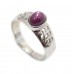 Unisex Ring 925 Sterling Silver Natural red star ruby gem stone A 67